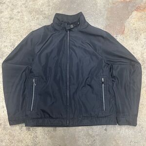 London Fog Bomber Jacket Men’s Medium Black Stylish Streetwear Casual Retro